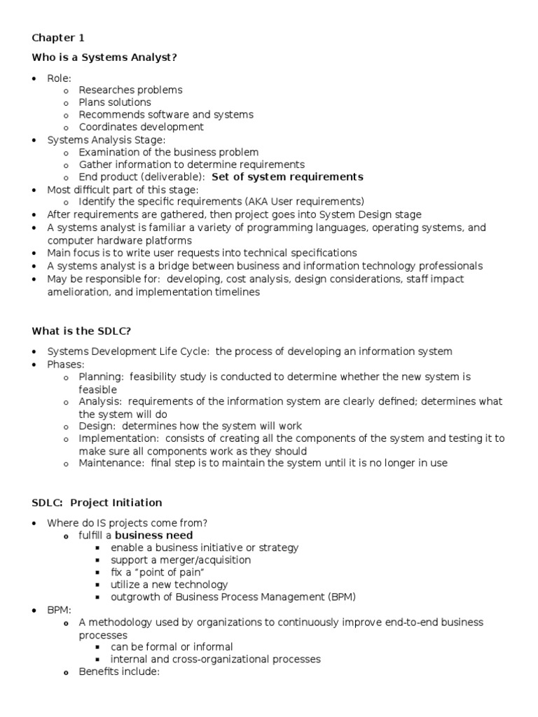 Understanding Systems Analysts and SDLC | PDF | Business Process ...