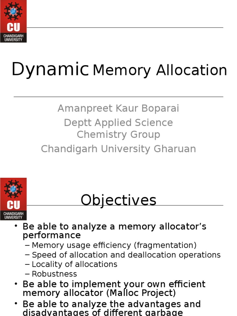 Dynamic Memory Allocation | PDF | Pointer (Computer Programming ...