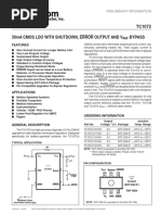 TC1072 50ma Cmos Ldo With Shutdown, Error Output and V Bypass