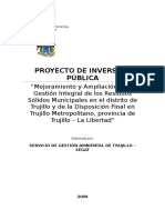 Mejoramiento y Ampliación de la Gestión Integral de los Residuos Sólidos Municipales en el distrito de Trujillo y de la Disposición Final en Trujillo Metropolitano, provincia de Trujillo – La Libertad