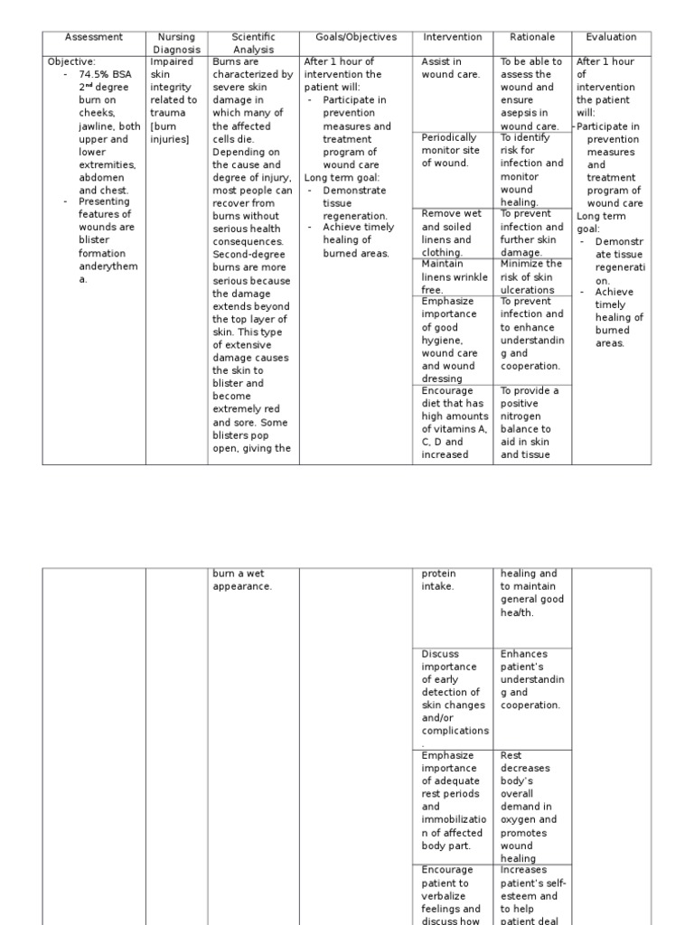 Impaired Skin Integrity Burn Wound