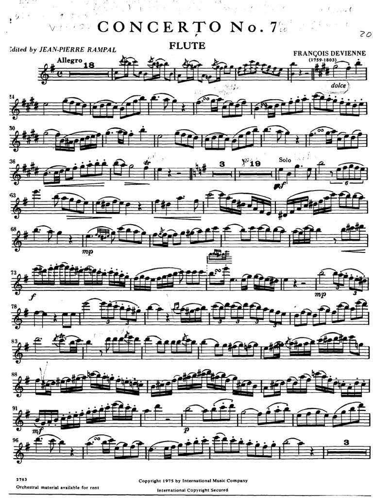 Devienne Concerto No 7 Flute PDF
