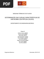 DETERMINAÇÃO DAS CURVAS CARACTERÍSTICAS DE UMA BOMBA CENTRÍFUGA (GILKES)