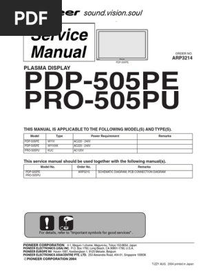 Pioneer Pdp 505pe Pro 505pu Sm Power Supply Electrical Connector