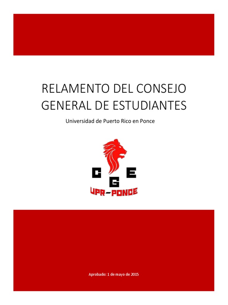 Reglamento Del Consejo General de Estudiantes UPRP | PDF | Quórum ...