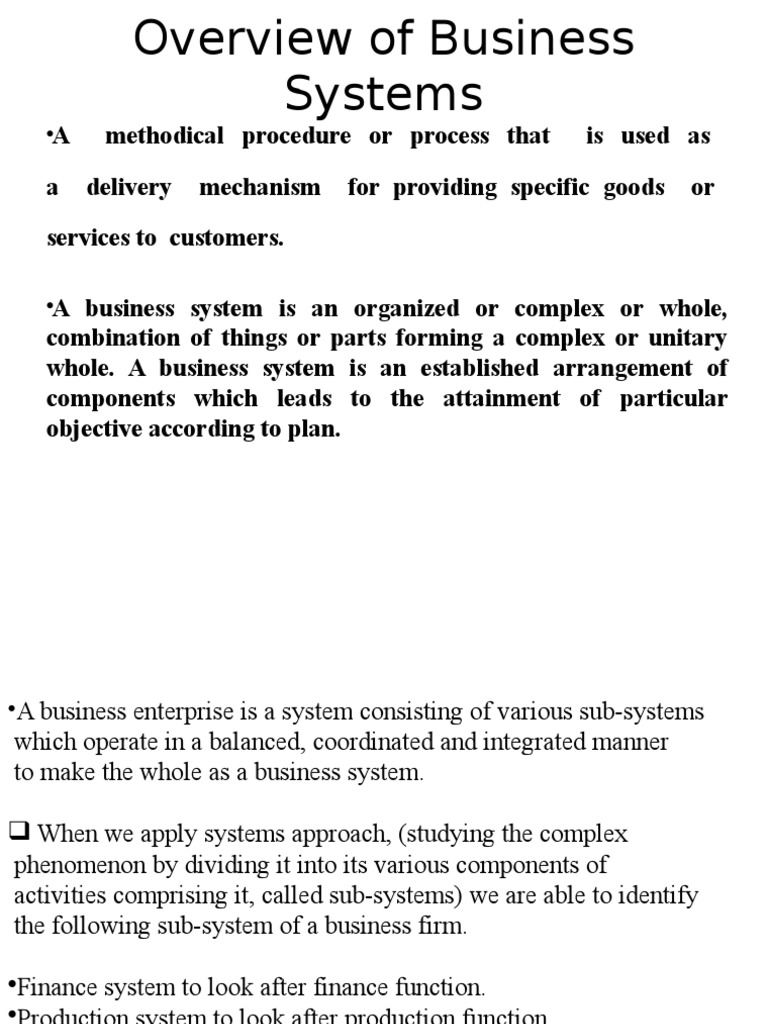 Business Systems Overview Guide | PDF | Business