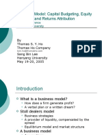 Business Model Capital Budgeting, Equity Valuation and Returns Attribution