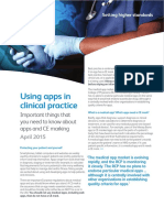 Using Apps in Clinical Practice Guidance