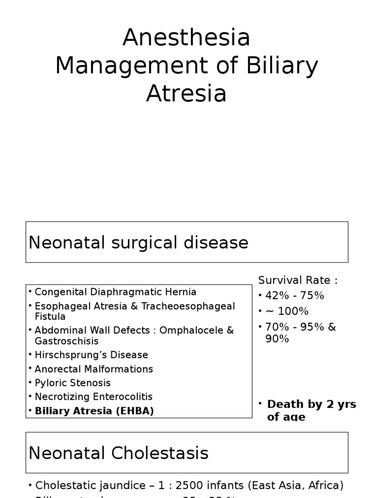 Anesthesia in Biliary Atresia Management | PDF | Liver | Congenital ...