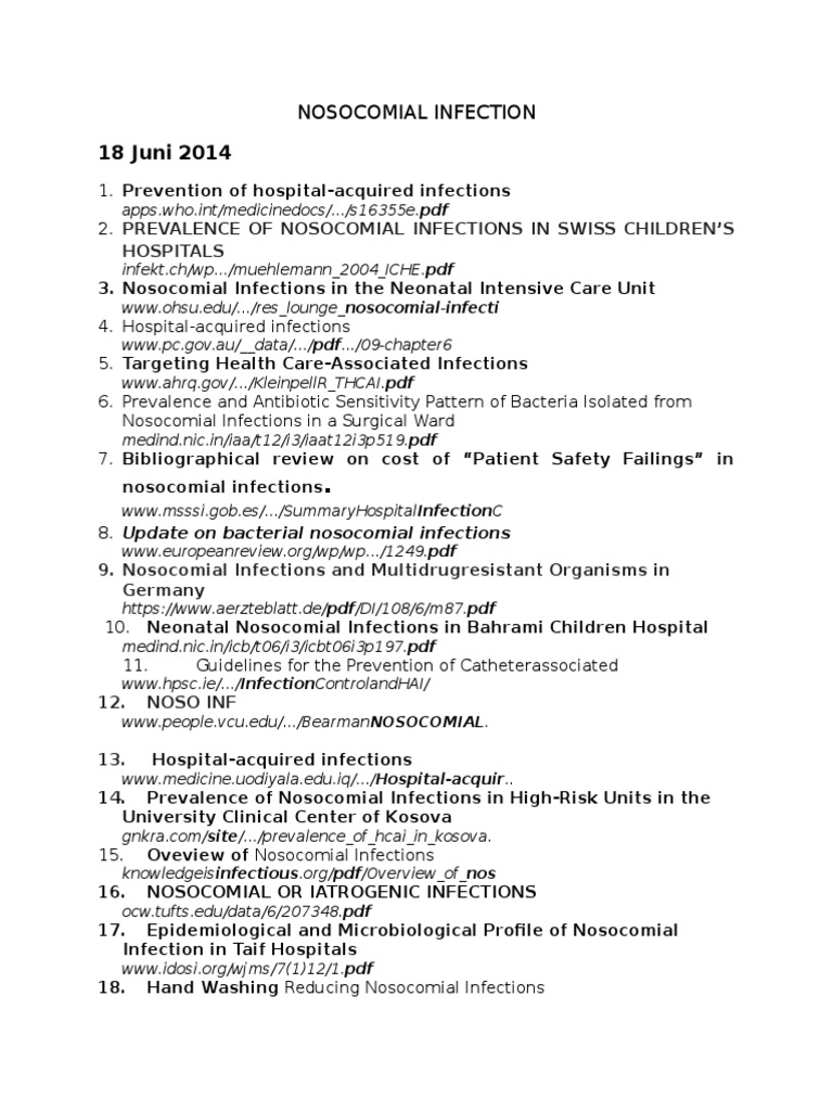 Nosocomial Infection Insights | PDF