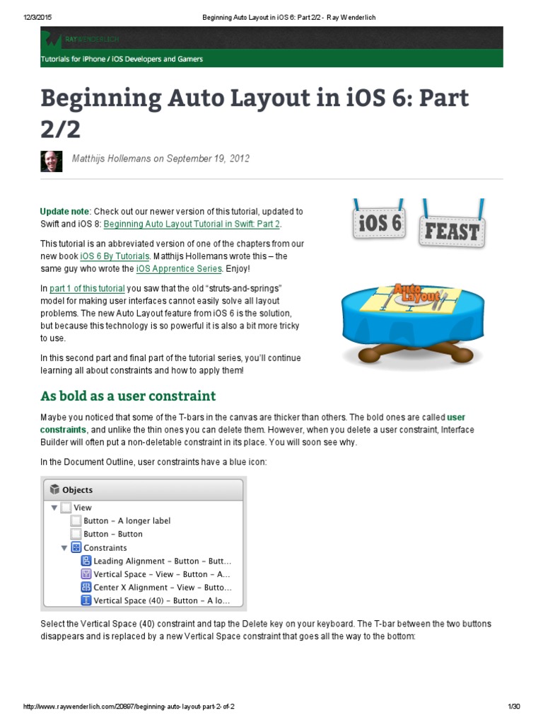 iOS 6 Auto Layout Guide | PDF | Page Layout | Ios