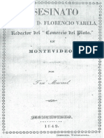 Asesinato Del SR D Florencio Varela Redactor Del Comercio Del Plata en Montevideo