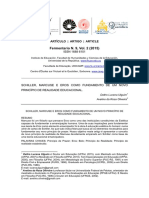 SCHILLER, MARCUSE E EROS COMO FUNDAMENTO DE UM NOVO PRINCÍPIO DE REALIDADE EDUCACIONAL