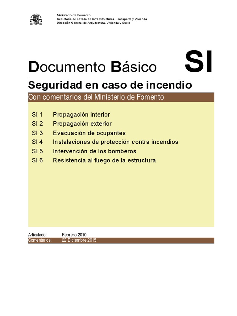 CTE DB SI Comentarios 12-2015 | Creche | Proteção contra Fogo
