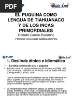 EL PUQUINA COMO LENGUA DE TIAHUANACO Y DE LOS INCAS PRIMORDIALES Por Rodolfo Cerrón-Palomino