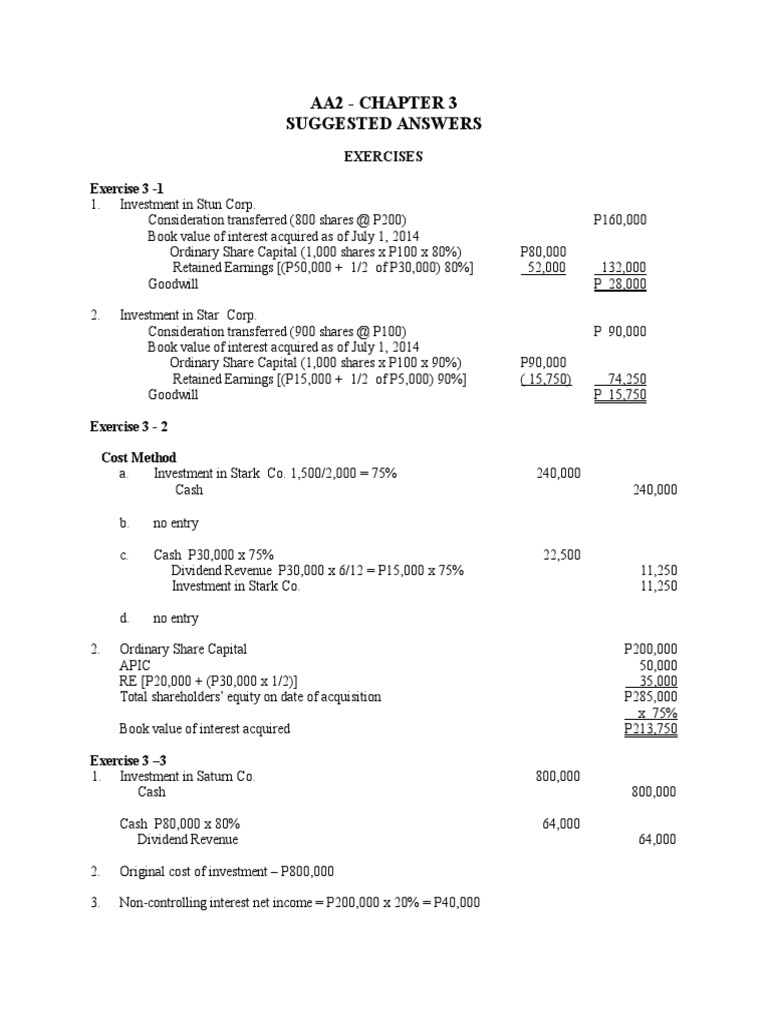 AA2 ch3 Sol 2014 | PDF | Book Value | Debits And Credits