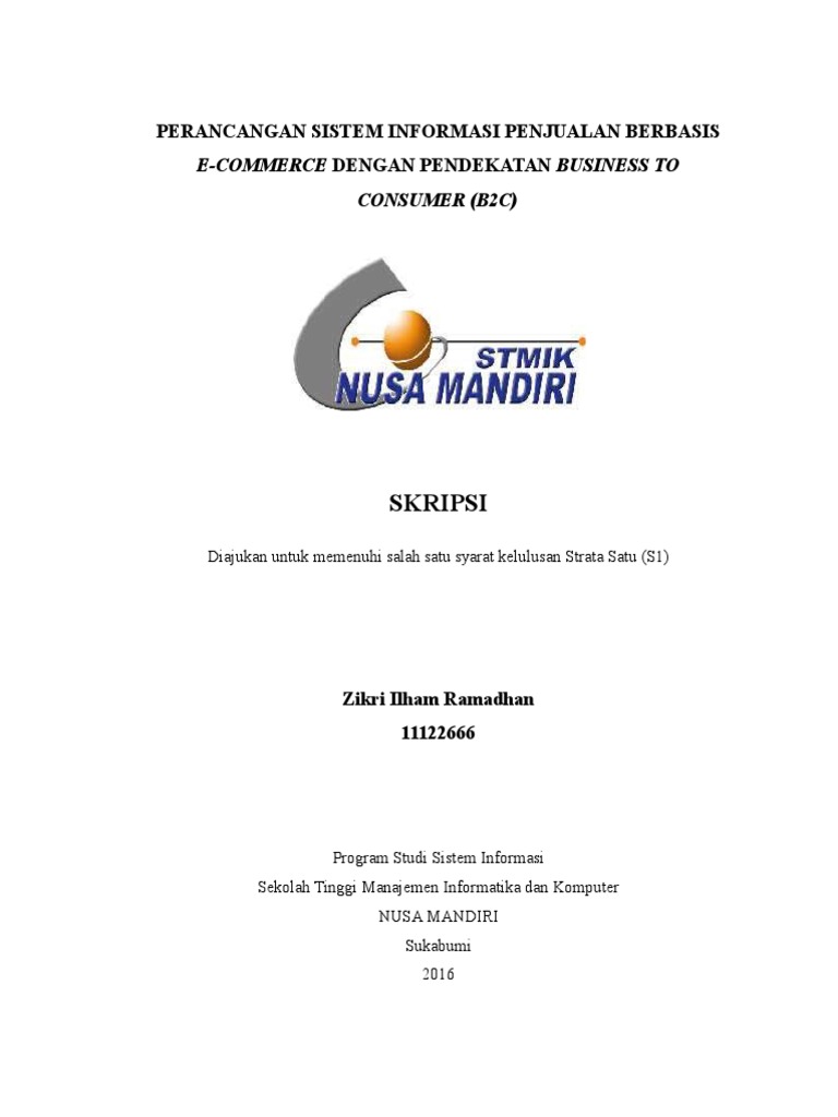 Contoh Lembar Judul Skripsi Nusa Mandiri Sukabumi