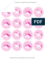 Unicorn - Cup Stickers and Cupcake Toppers