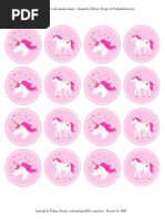 Unicorn - Cup Stickers and Cupcake Toppers