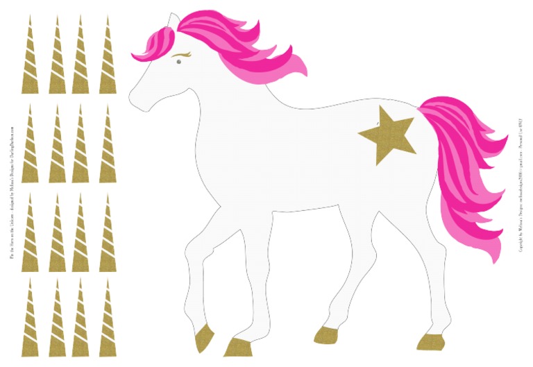 Unicorn - Pin The Horn On The Unicorn - 13X19 | PDF