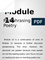 Module 14 Paraphrasing Poetry