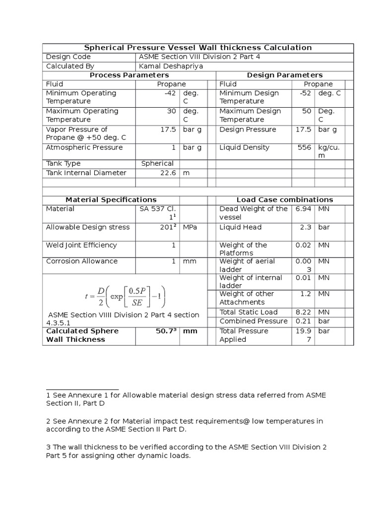 Tank Calculation