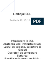 Introducere in SQL Sectiunile 12 15 16 17