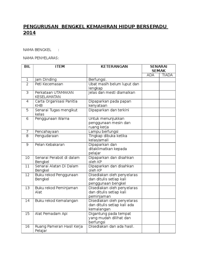 Pengurusan Keselamatan Bengkel Kereta | PDF