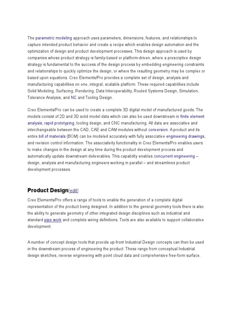 Parametric Modeling with Creo Elements/Pro | PDF | Art