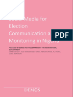 Bartlett, J. Et Al. (2015). Social Media for Election Communication and Monitoring in Nigeria. Demos, London.