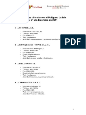 Listado Empresas Poligono La Isla | PDF | Fax