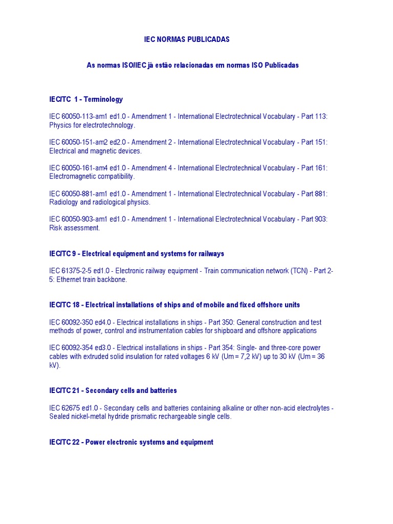 IEC Standards Overview 2023 | PDF | High Voltage Direct Current ...