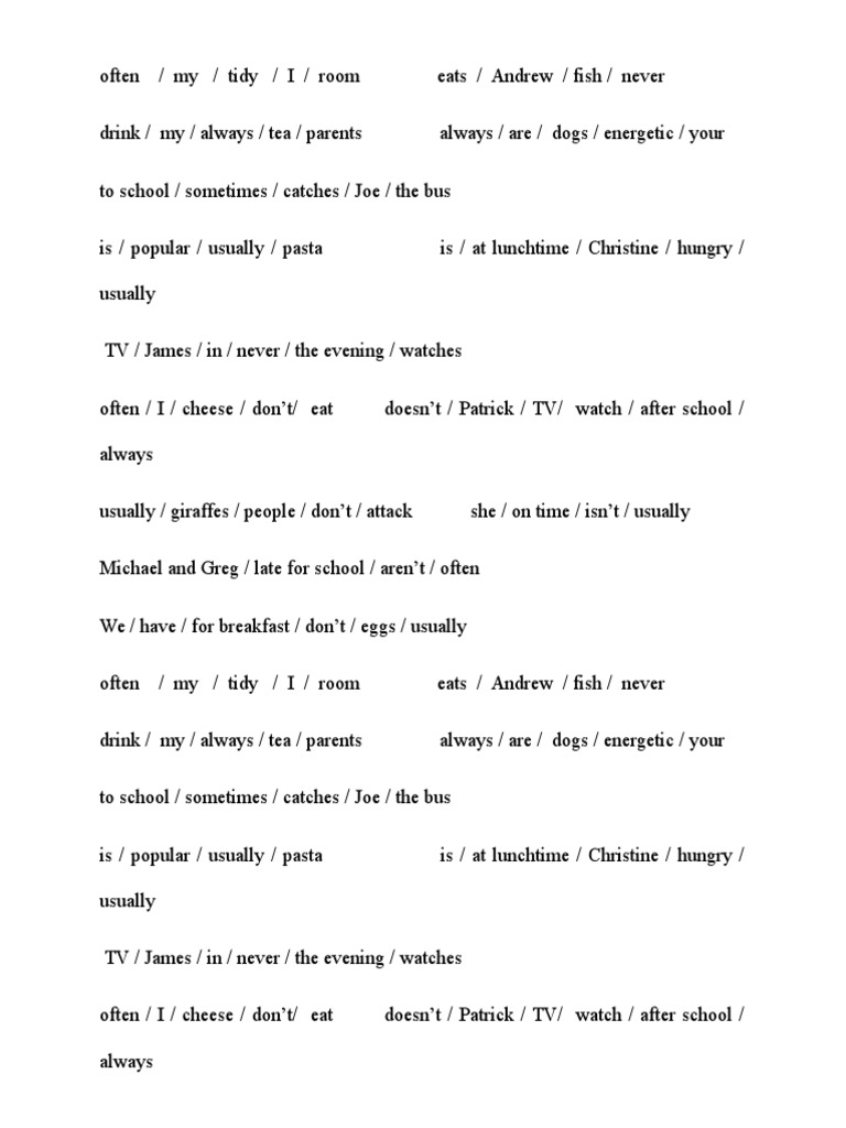 Adverbs of Frequency Usage Examples | PDF