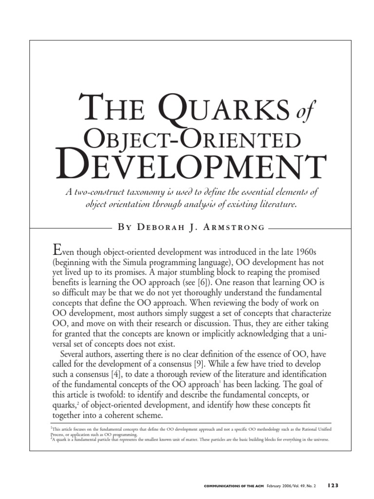 The Quarks of Object-Development | PDF | Object Oriented Programming ...