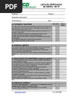 Lista de Verificação de Obras Nr 18