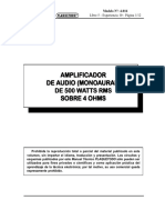 4-016-Amplificador de Audio (Monoaural) de 500w Rms Sobre 4