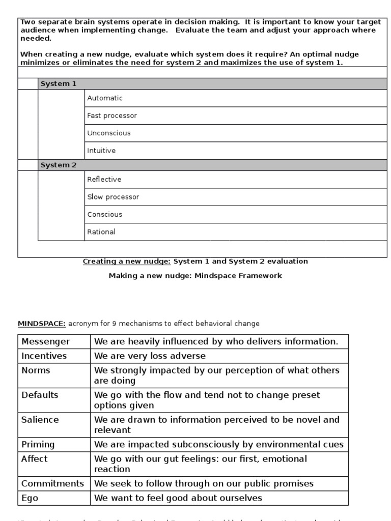 Behavioral Change: Nudge Strategies | PDF