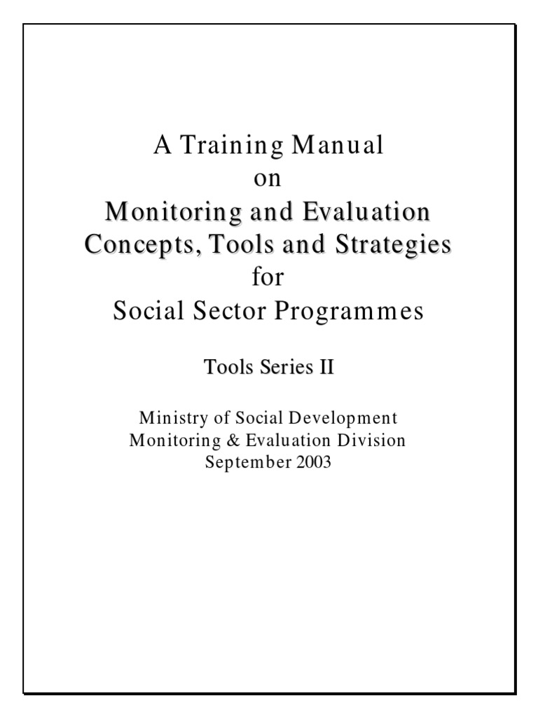 M&E Training Manual | PDF | Needs Assessment | Program Evaluation