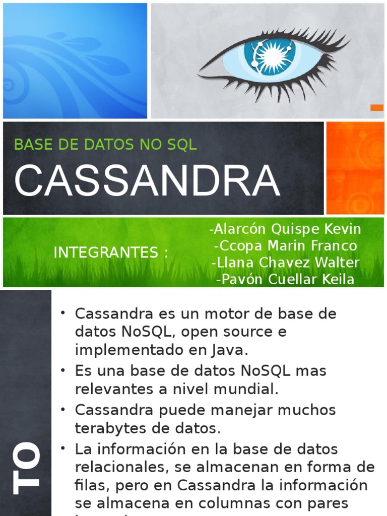 Cassandra Presentacion Base de Datos No SQL | PDF | No Sql ...