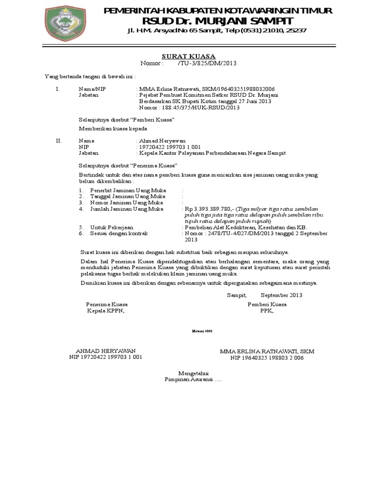 Contoh Surat Kuasa Pdf