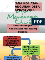 Rencana Kegiatan Pembangunan Desa (Rkpdes) 2015