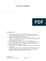 METODO DEL JARDINERO. Reporte de La Elipse Procedimiento