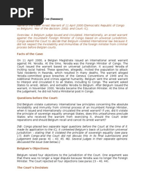 Belgian Arrest Warrant Case