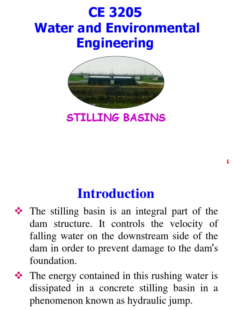 Stilling basins Spillway Water And The Environment