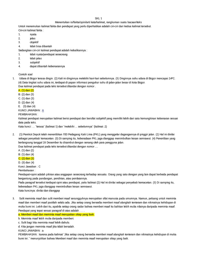 Latihan Un Sma Bahasa Indonesia