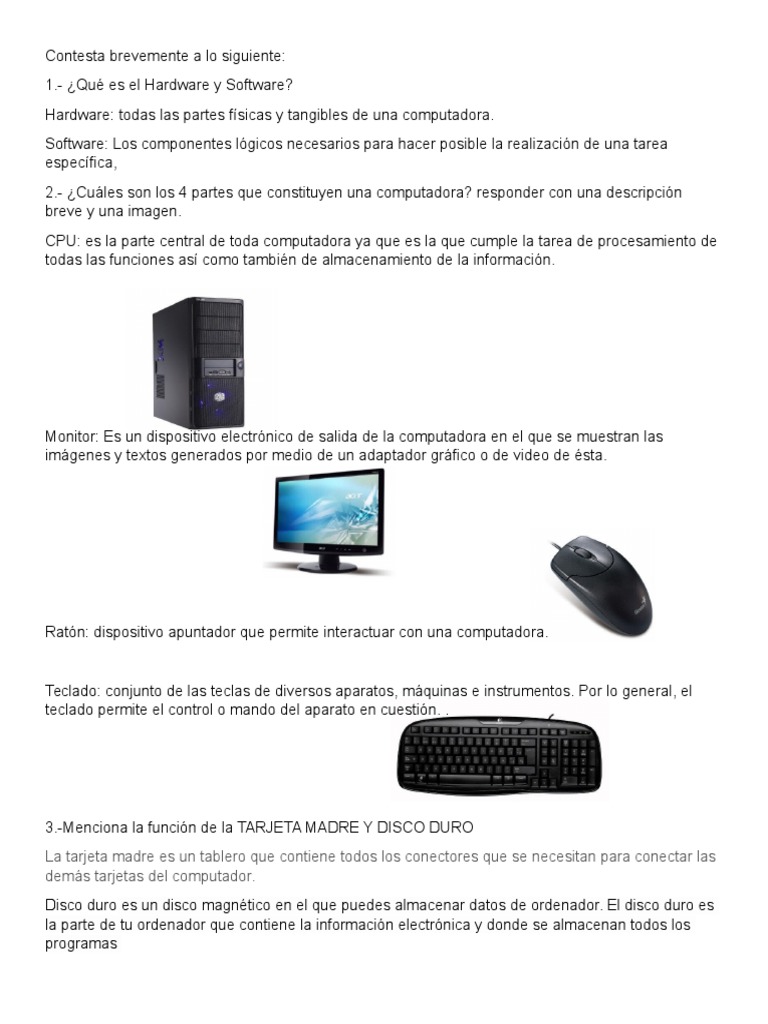 Examen Unidad 2 | PDF | Periférico | Hardware de la computadora