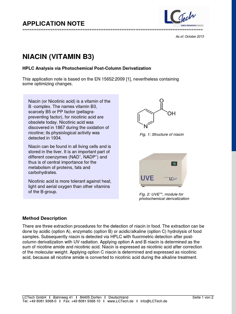 121022 Eng Niacin Vitamin B3 High Performance Liquid Chromatography