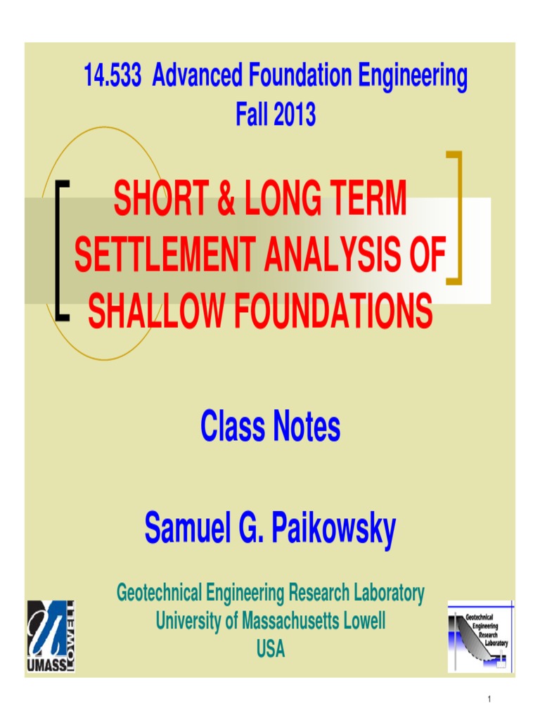 Settlement of Shallow Foundation 2013 | PDF | Elasticity (Physics ...