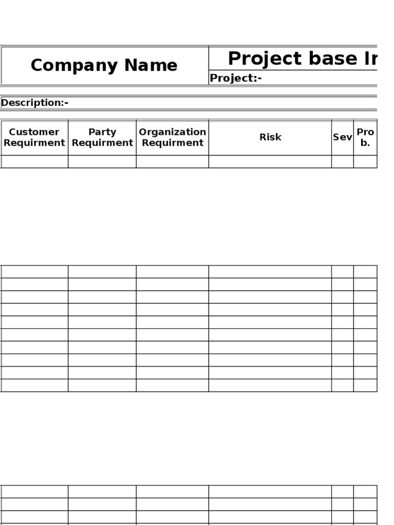 Project Base Improvement Sheet: Company Name | PDF | Finance & Money ...