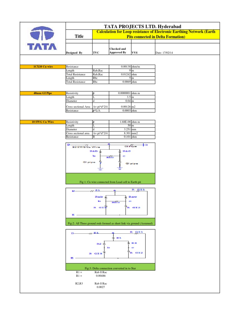 Loop Resistance Calculation for Earthing | PDF | Science & Mathematics